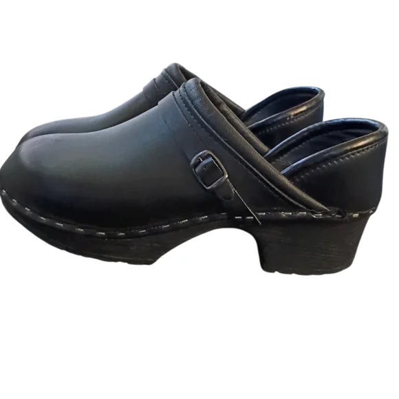 C & C Sweden Black Magic Full Back Clogs Nursing Comfort Slip Resistant 39 7.5-8 - Picture 3 of 6